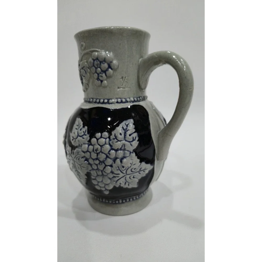 Vintage Marzi & Remy German Salt Glaze Stoneware Pitcher Winninger Weinhex Jug